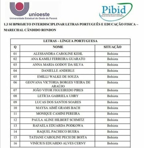 Entrevista e Resultado Pibid