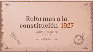 Reforma a la constitución.