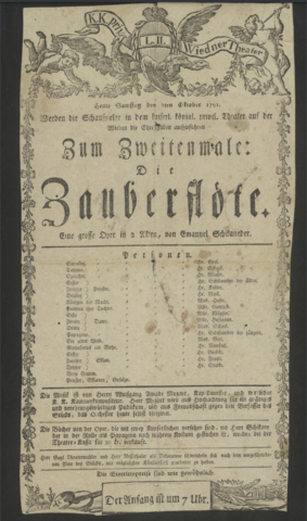 Premiere of The Magic Flute