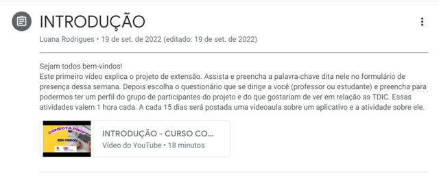 Participação no Conecta Profe - Introdução