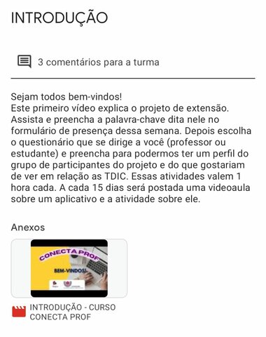Participação Conecta Profe *INTRODUÇÃO