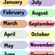 Months of the year