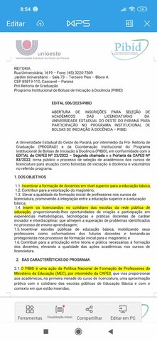 Divulgação do Edital do PIBID