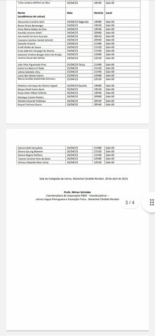 Edital dos Inscritos