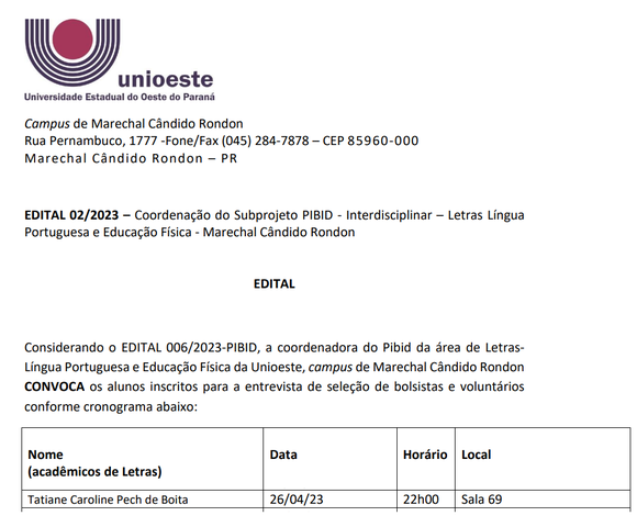 2ª Etapa - Entrevista