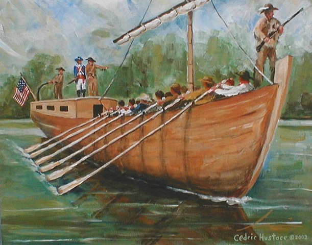 Marks the first 4th of July west of the Mississippi by firing the keelboats cannon, and naming Idependce Creek