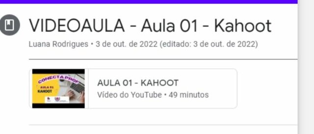 1ª aula - Kahoot