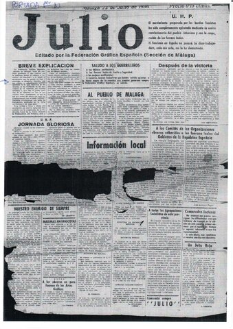 Desaparece el diario Julio