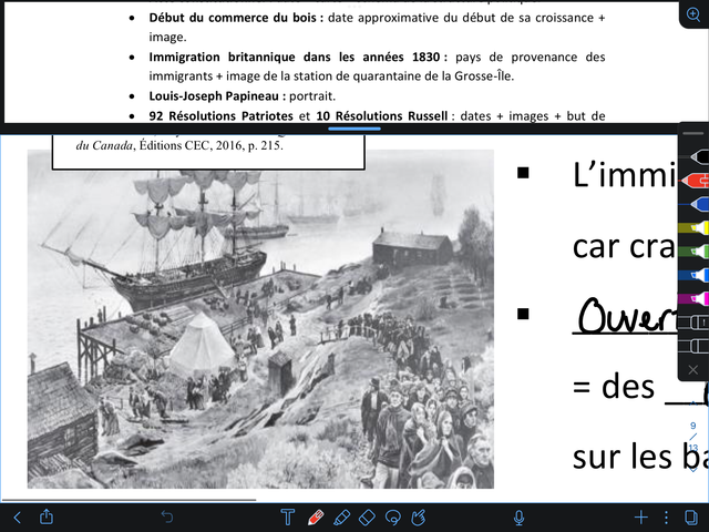 Immigration britannique dans les années 1830