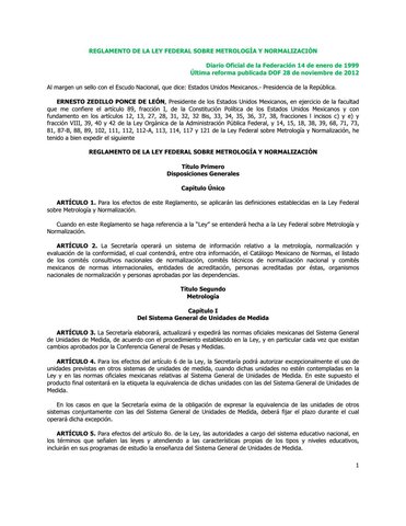 reforma a la Ley Federal sobre Normas y Medidas