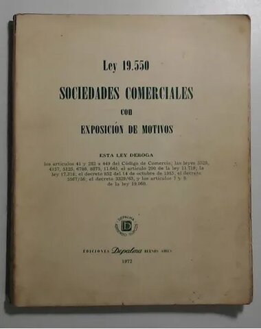 Sancion de la Ley N° 19.550