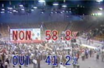 Premier référendum séparatiste au Québec.