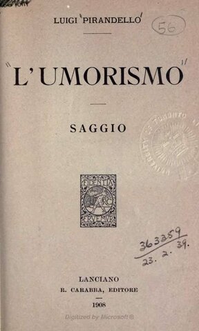 L'UMORISMO, Pirandello