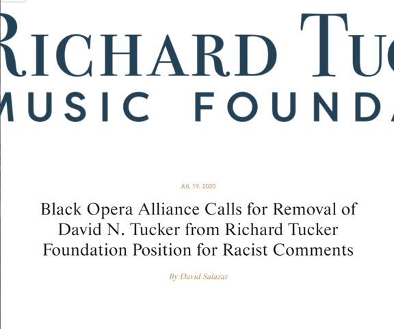 Richard Tucker Foundation Situtation