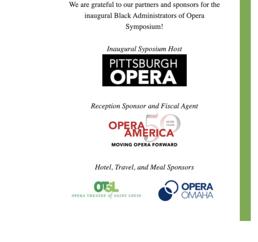 Inaugural Black Administrators of Opera Symposium