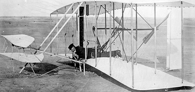 Wright brothers invent first airplane