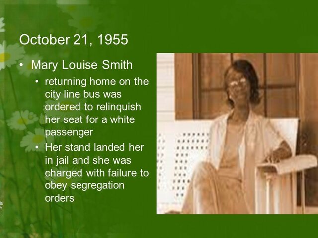 Mary Louise Smith Refuses to Give Up Seat