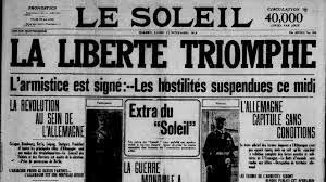 Fin de la première guerre mondial