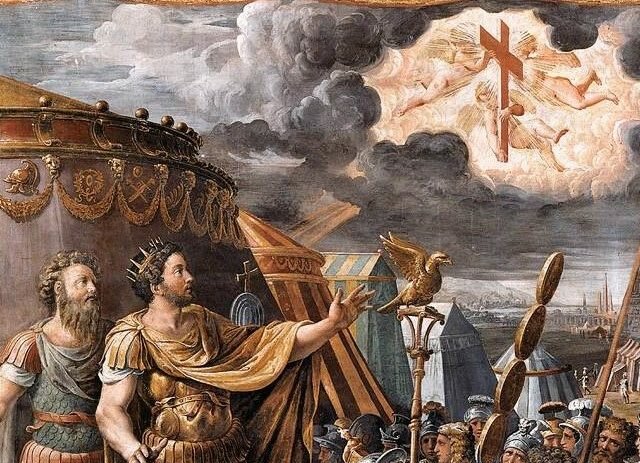 Constantino llega a ser el supremo emperador y lleva junto con él a los cristianos al trono de Roma.