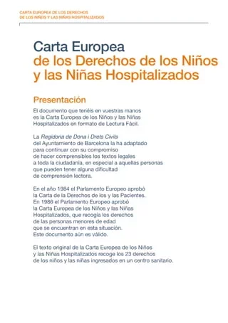 Carta europea de los niños hospitalizados