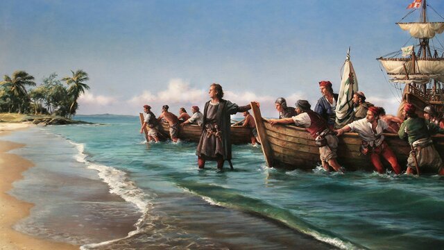 Llegada de Cristóbal Colón a América