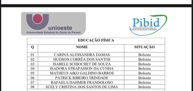 Seleção para o PIBID