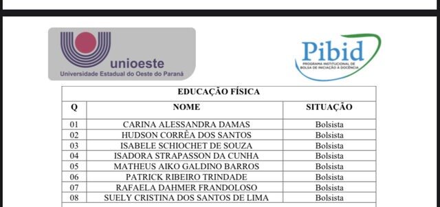 SELEÇÃO DOS BOLSISTAS