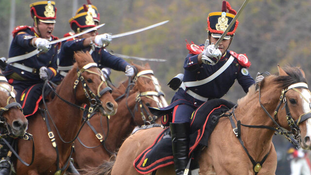 Lidera la creación del regimiento de Granaderos a caballo