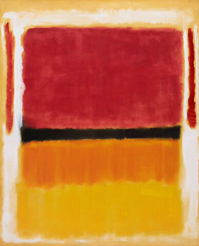VIOLET, BLACK, ORANGE, YELLOW ON WHITE AND RED, Mark Rothko