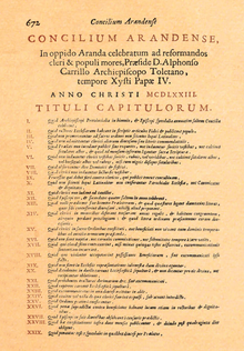 CONCILIO DE ARANDA - ESPAÑA