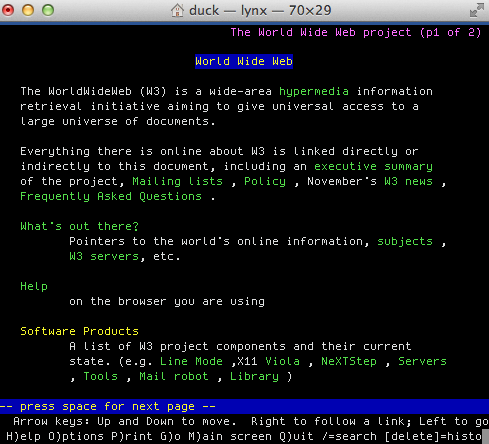El 2° Navegador Web "Line Mode Browser"