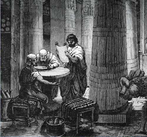 Eratosthenes calculates tilt of earth