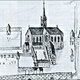 Le couvent du val des écoliers en 1670. dessin de j.j. van den berg, bibliothèque de l’ulg.