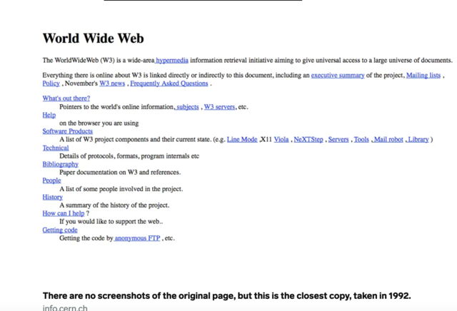 The World Wide Web is made available to the public