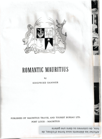 Publication du livre "Romantic Mauritius" par la MTTB