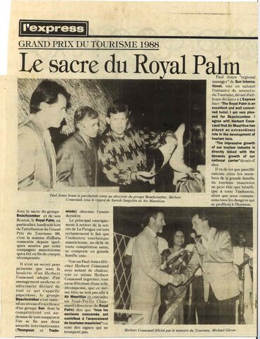 Grand Prix du Tourisme 1988 : Le Royal Palm