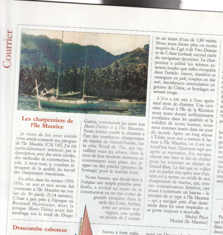 Magazine Chasse&marée_Courrier de Michel Pitot