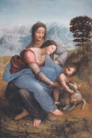 Sant'Anna, la Madonna, il Bambino e l'agnello di DA VINCI
