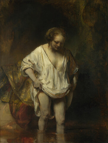 Giovane che si bagna in un ruscello di REMBRANDT