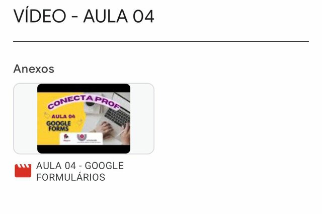 Participação Conecta Profe *Aula Google Forms