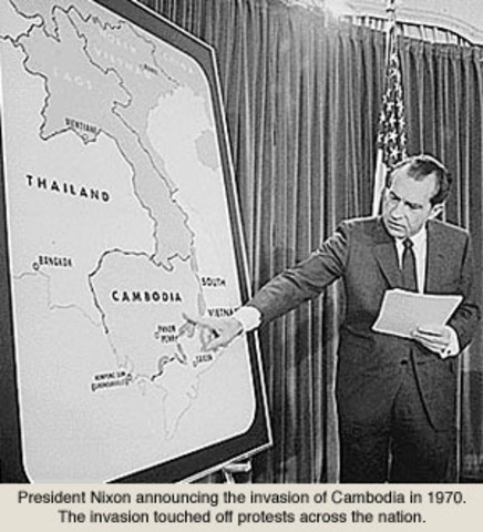 Nixon orders invasion on Cambodia