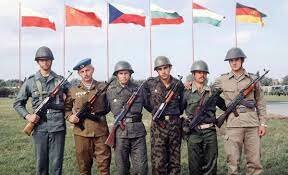 The Warsaw Pact is dissolved, with some members seeking to join NATO