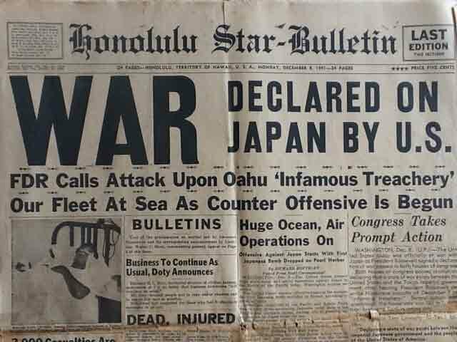Canada declare war on Japan