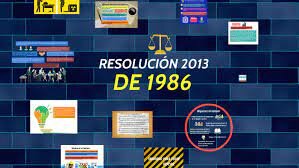 RESOLUCION NUMERO 2013 DE 1986