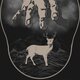 Black cream illustrated hand holding pen notebook book cover