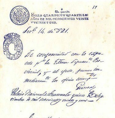 Proclamación de la Independencia del Reino de Guatemala.