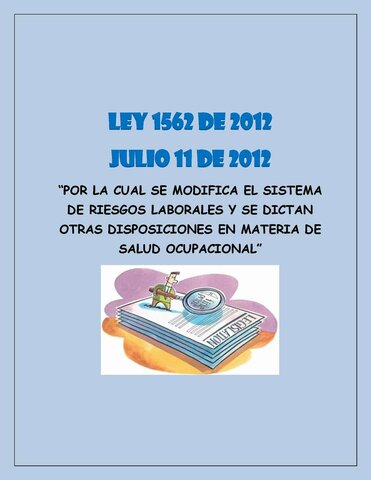 Ley 1562 de 2012