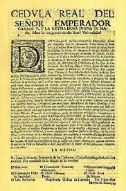 Cédula real según la cual ningún indio puede ser sometido ti la esclavitud.