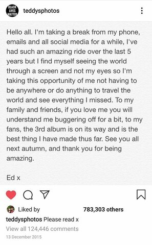 Sheeran Takes A Break