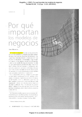 Modelo de Negocio según Joan Magretta